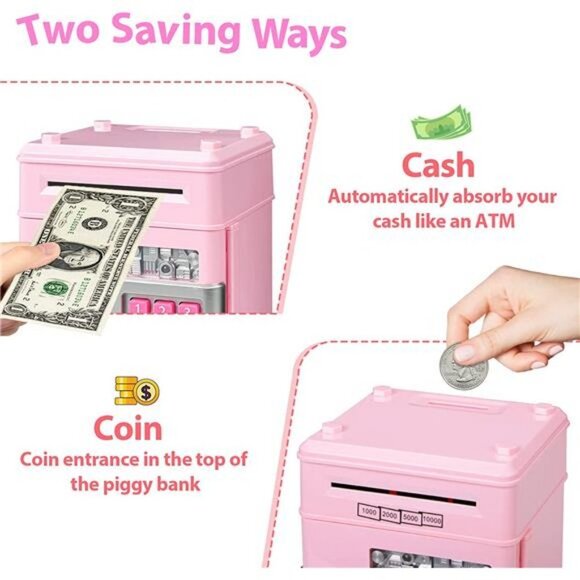ATM Piggy Bank for Real Money - Best Gifts for Girls/Boys/Kids - Picture 4 of 6